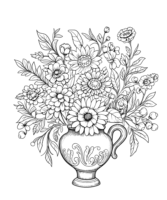 Libro Floral para Colorear 3
