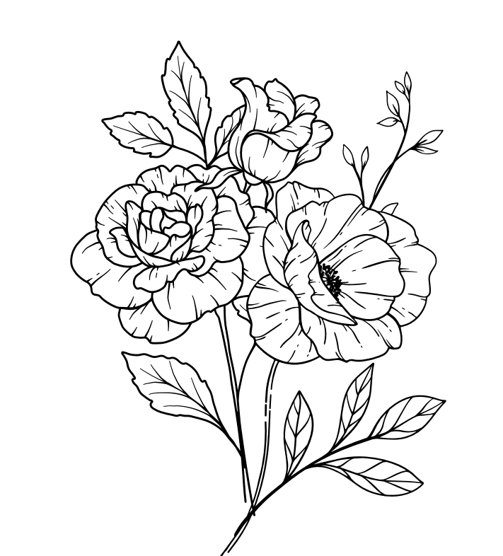Libro Floral Infantil para Colorear